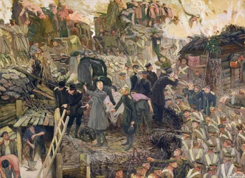 Obrona Sewastopola, 1910 (akwarela na tekturze)